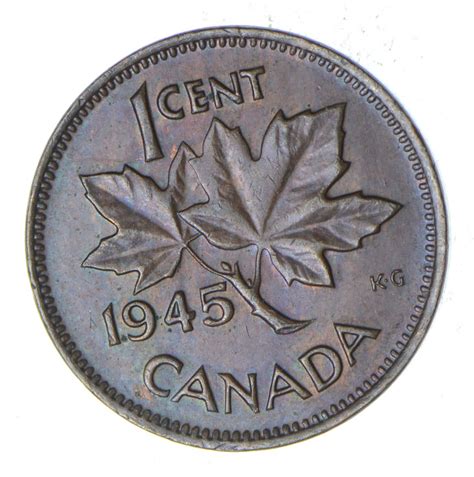 1945 Canada 1 Cent Historic World Coin Property Room