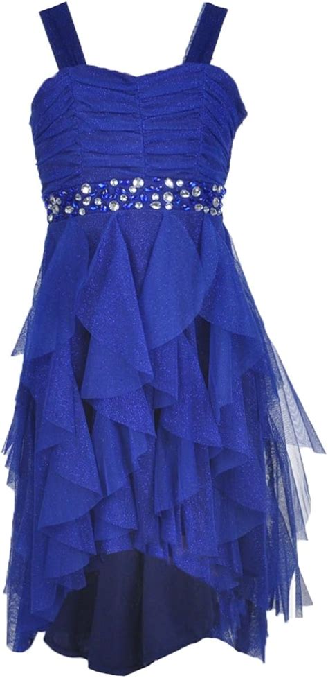 Tween Diva Big Girls Royal Blue Bejeweled Cascade Hi Lo Christmas Dress 16 Tween Diva Amazon