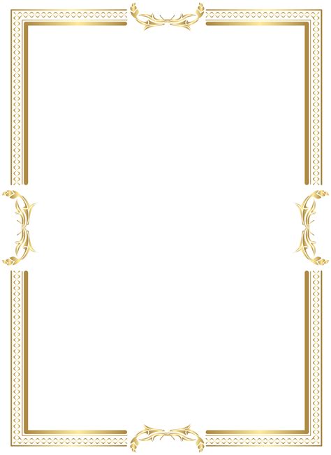 Gold Border Frame Transparent Png Clip Art