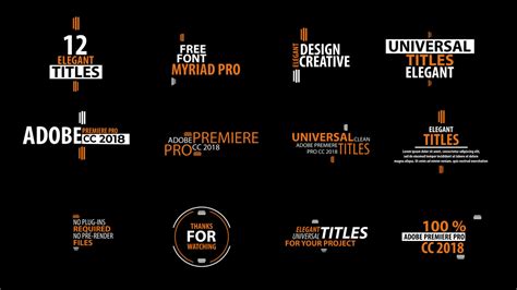 Including 9 distinct, creative and fully customizable title animations. Elegant Titles - Premiere Pro Templates | Motion Array