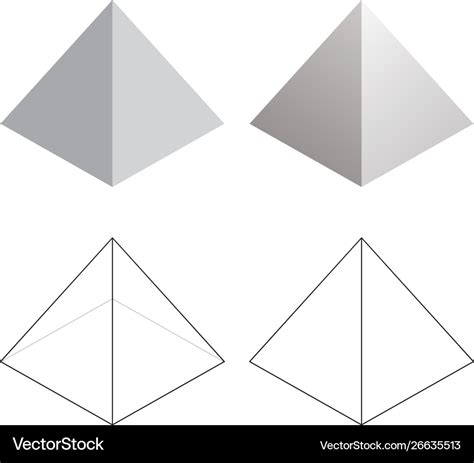 Isometric 3d Pyramid Triangle Shapes Royalty Free Vector