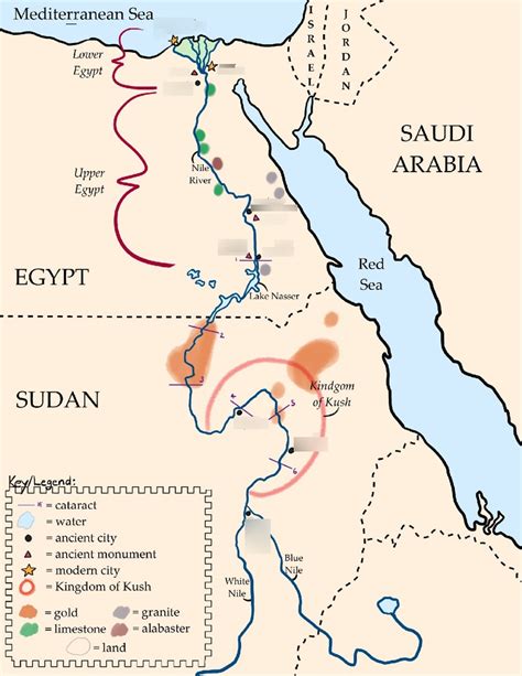 egypt map cities diagram quizlet