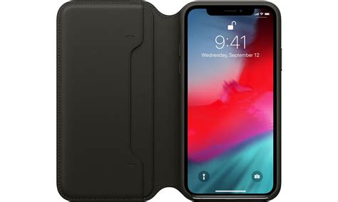 Apple Iphone Xs Leather Folio Black Etui I Obudowy Na Smartfony
