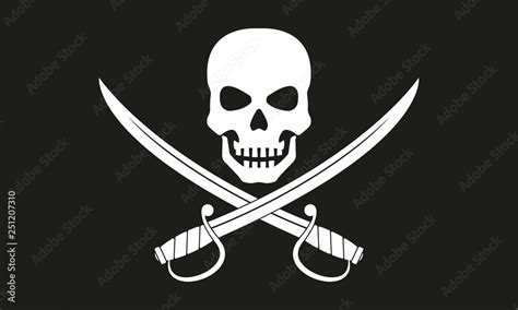 Pirate Flag Jolly Roger With Crossed Swords The Skull And Two Sabers