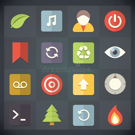 Universal Flat Icons For Web And Mobile Set 15 Stock Vector