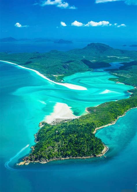 Aerial View Of Whitsunday Island Whitehaven Beach Great Barrier Reef