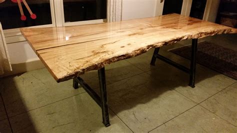 Live Edge Custom Table Natural Edge Spalted Maple Dining Table