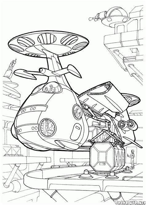 Coloring Page Futuristic Vehicles