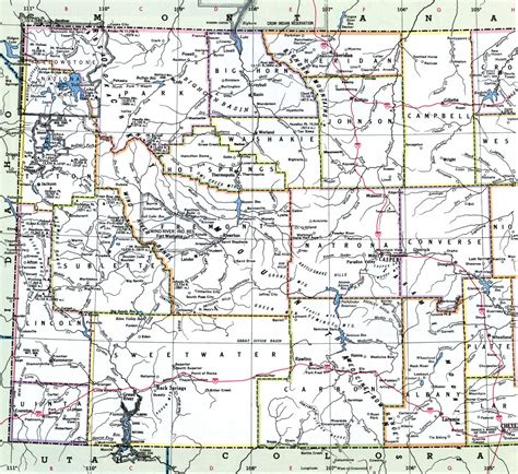 Wyoming Map With Counties Free Printable Map Of Wyoming Counties And