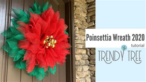 How To Make A Poinsettia Wreath With Faux Burlap Mesh 2020 By Trendy