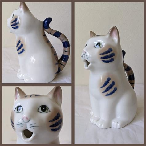 Vintage Henriksen Ceramic Tabby Cat Pitcher Cat Lover T Etsy