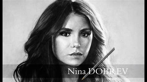 Speed Drawing Nina Dobrev Youtube