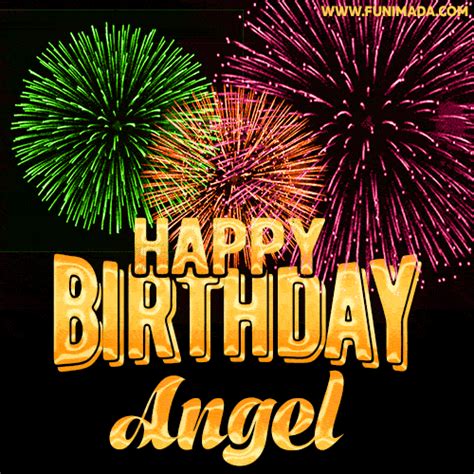 Wishing You A Happy Birthday Angel Best Fireworks  Animated Greeting Card