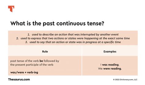 What Is Past Continuous Tense Thesaurus