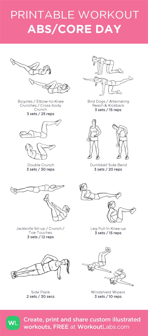 Abs Core Day My Visual Workout Created At Workoutlabs Com Click Through To Customize And