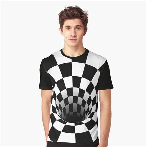 Optical Illusion Black Hole Checkerboard Black White T Shirt For Sale By Hyproinc