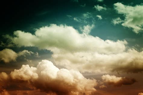Fog And Clouds In The Evening Sky Stock Image Image Of Cloudscape