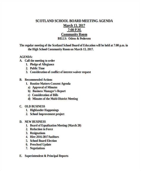 46 Meeting Agenda Templates
