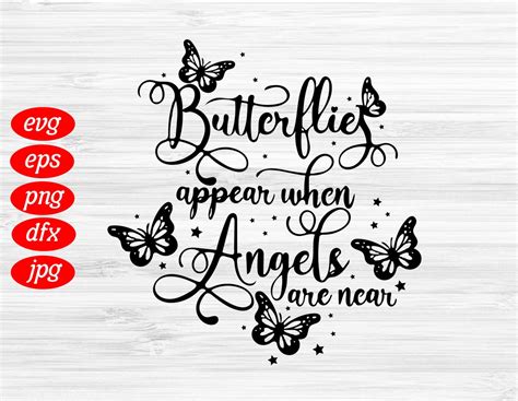 Butterflies Appear When Angels Are Near SVG Heaven Cricut | Etsy