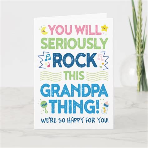 New Grandpa Congrats You Will Rock This Card