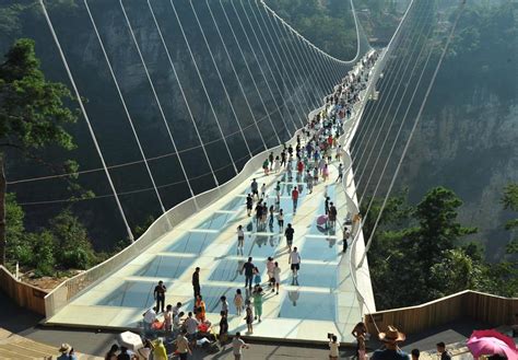 World S Longest Highest Glass Bridge Opens In Hunan Chinadaily Com Cn
