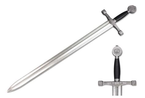Top Quest 395 Medieval Foam Sword W Metallic Chrome Finish On Blade