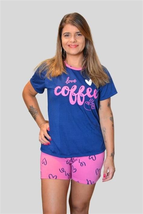 Comprar Pijama Adulto Meia Manga Coffee A Partir De R1999 Fabrica De Pijamas Atacado E