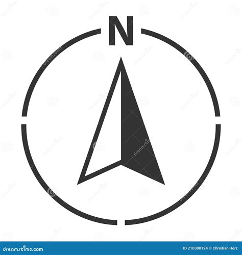 North Arrow Map Orientation Symbol With Letter N Stock Vector