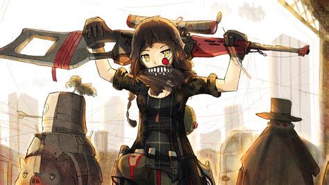 2560x1440 Anime Girls Artwork Sniper Rifle Original Character 4k 1440p Resolution Hd 4k