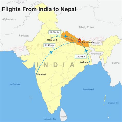 Map Of India And Nepal Nepal India Border Map India Tourist Map