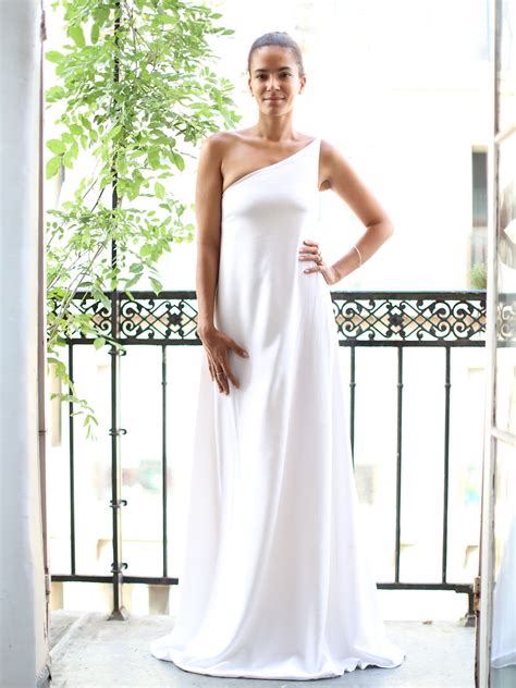 Coklico robe maxi grande taille lin beige. Louise Paris - CHLOE Robe de mariée longue asymétrique en ...