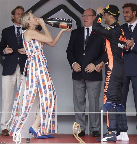 Princess Charlene Drinks Champagne On The Podium At Monaco Grand Prix Princess Charlene Grand