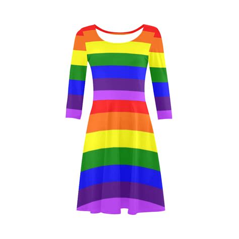 As sentient beings it is our duty to protect all the animals wherever they live: Rainbow Flag (Gay Pride - LGBTQIA+) 3/4 Sleeve Sundress ...