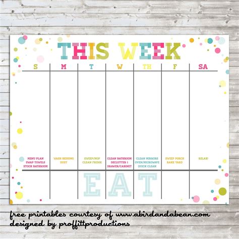 Colorful Weekly Calendar Printable Calendar Template 2023