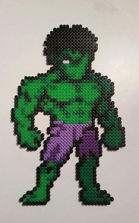 Hulk Avengers Superhero Pärlor Perler beads Pixel Art Hama by Lotta Perler Bead