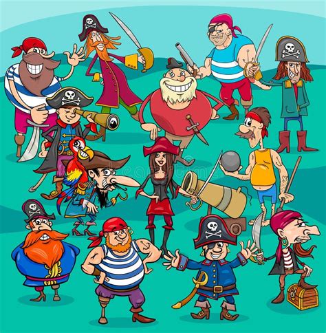 Group Of Cartoon Pirates Stock Vector Illustration Of Comic 43401148
