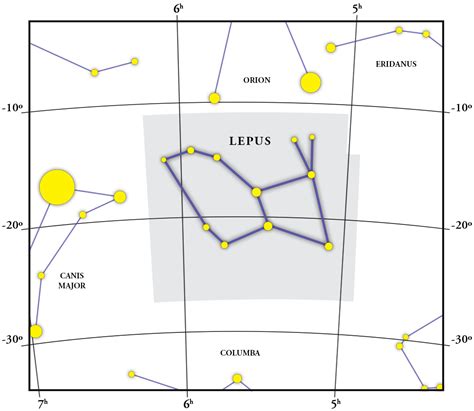 Constellation Lepus T Map Coordinates And Explanation