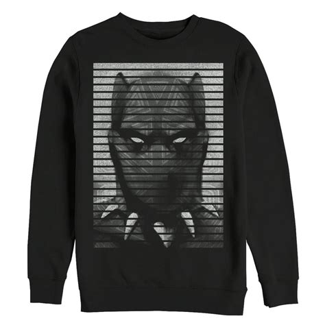 Marvel Mens Marvel Black Panther Striped Profile Sweatshirt Black X Large