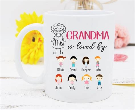 Grandma Mug This Grandma Is Loved By Custom Name Mug Etsy Grandma