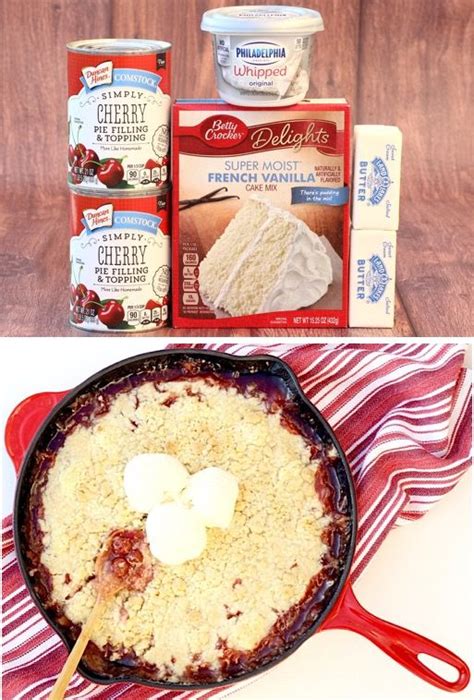 Cherry Dump Cake Recipes Easy Cream Cheese Skillet Cherry Crisp Just