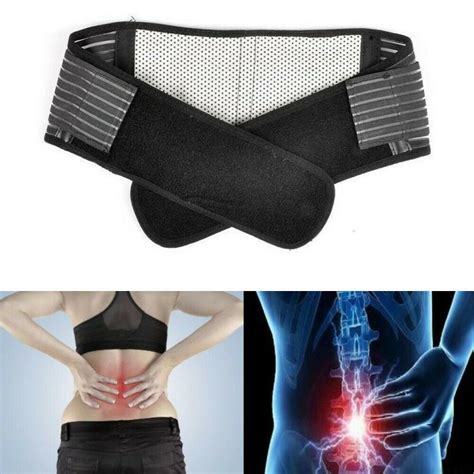 Deluxe Double Pull Magnetic Lumbar Lower Back Support Belt Breathable Brace
