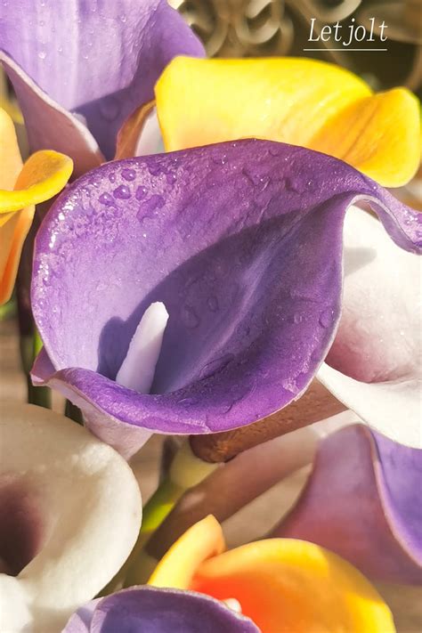 Letjolt Calla Lily Purple Artificial Flowers 12pcs Table Flower Decor