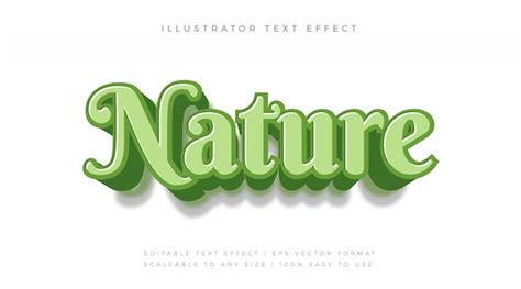 Premium Vector Green Nature Handwriting Text Style Font Effect
