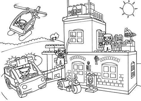 Lego fireman coloring pages lego duplo fireman helicopter coloring pages fire truck coloring pages printable kids colouring pages. LEGO Police Coloring Pages Printable | class crafts ...