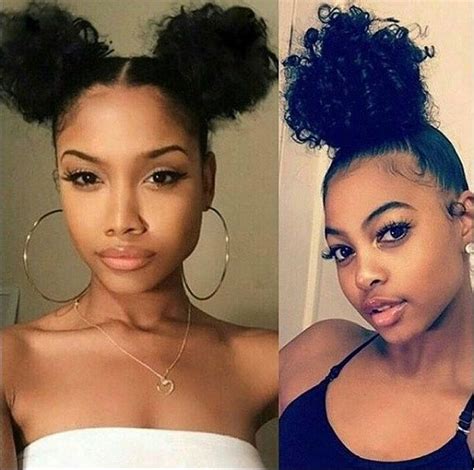 Two Buns Hairstyle Black Hair