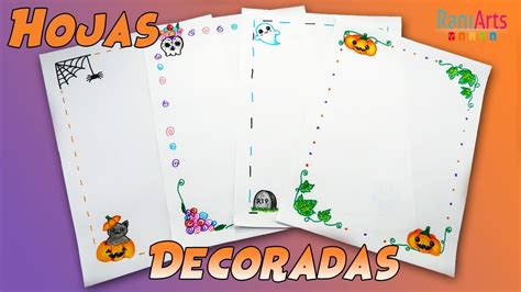 Ver más ideas sobre hojas, acuarela, pinturas de hoja. Hojas Decoradas / Bordes - 🎃 Edición Halloween!! 🎃 - DIY - Fácil! - YouTube