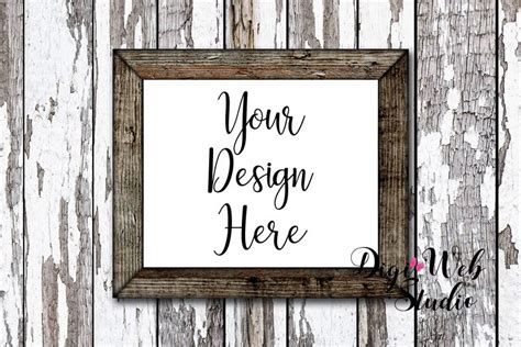 Free signage mockups ready for download. Wood Sign Mockup - Rustic Frame on Distressed Wood (233803 ...