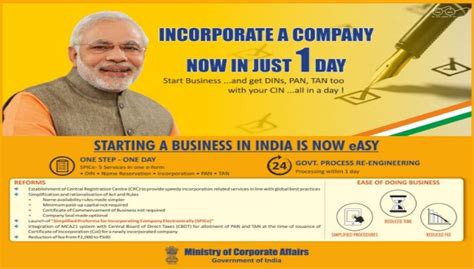 Start A Company In One Day: Ministry Of Corporate Affairs