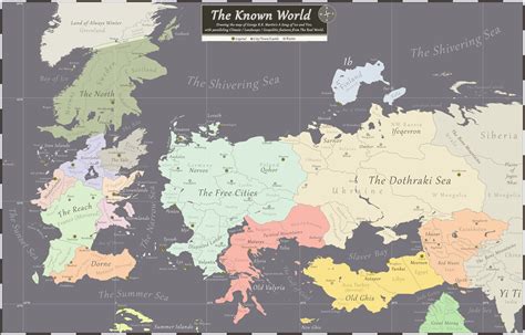 Political Map Of Westeros And Essos Map Of World