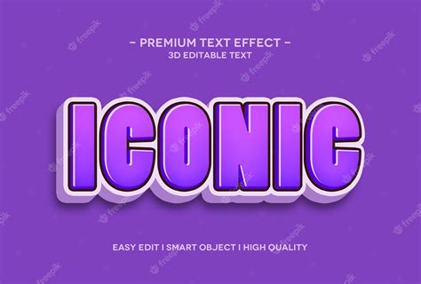 Premium Psd Iconic 3d Text Effect Template